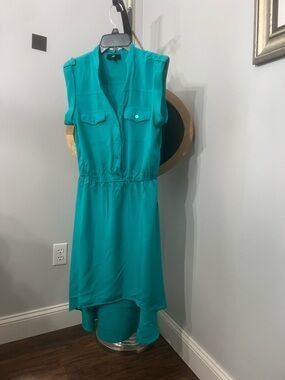 Iz Byer Sleeveless Teal High-Low Dress